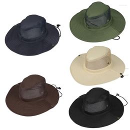 Bérets chapeau de pêcheur casquettes de voyage en plein air hommes plage pêche unisexe Bonnet casquette respirant à bords ronds Jungle vêtements de sport
