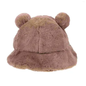 Bérets chapeau de pêcheur dames maintien au chaud en peluche casquette marron casquettes d'extérieur feutre femme étudiant chapeaux