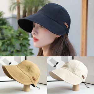 Bérets Fisherman's Hat's Women's 2024 Printemps / été Suncreen UV Protection Sun Plain Back Backet Cap Adjustable Baseball