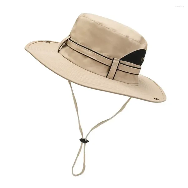 Boinas Sombrero de pesca Hombres Cubo Moda Protector solar Gorra Protección UV Sol Pescador Ala ancha Senderismo Sombreros