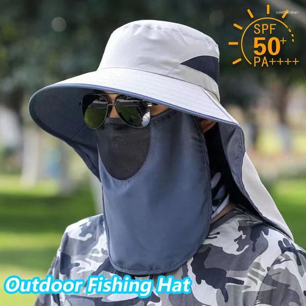 Boinas de pescador Men Fisherman Fisherman al aire libre Sombreros a prueba de rayos UV Cubierta de la cara Cape de caza