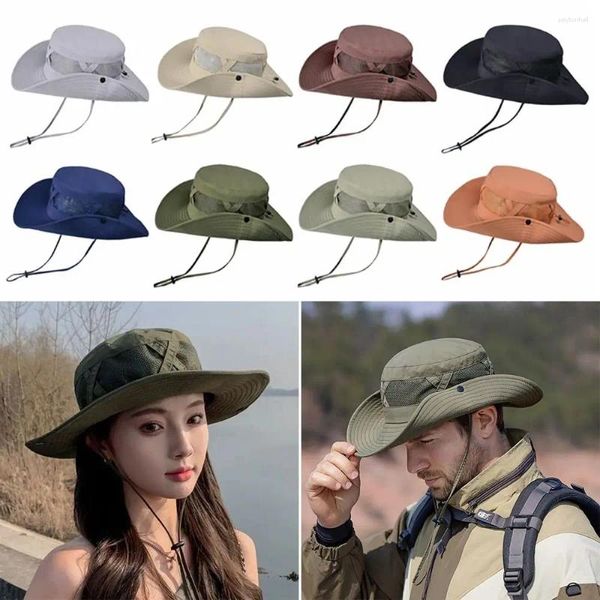 Boinas pescando caminata de solas sombreros hombres mujeres boonie ancho cubo cubo de safari gorro de verano algodón de algodón