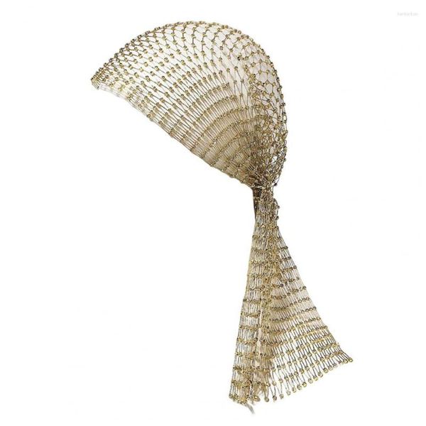 Bérets Fishnet Hat élégant Scood Swarf Bandband Sweband Scood With Mesh Hollow Out pour Prom Masquerade Cosplay Faux Crystal