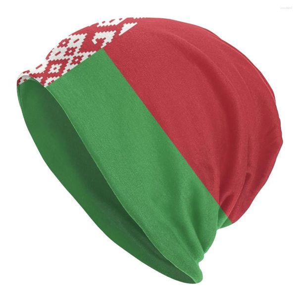 Bérets Drapeau De La Biélorussie Bonnets Casquettes Pour Hommes Femmes Unisexe Rue Hiver Chaud Bonnet En Tricot Adulte Bonnet Chapeaux