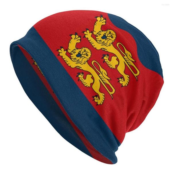 Boinas Bandera de Calvados (Francia) Beanie Bonnet Knitting Hat Hombres Mujeres Unisex Adulto Francia Normandía Invierno Warm Skullies Gorros Gorro