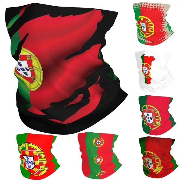 Bérets Drapeau de Portugal Bandana Neck Gaiter Masque imprimé Masque Scarf