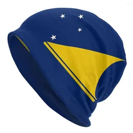 Berets Flagge von Tokelau Motorhaube Hüte Goth Street Skullies Beanies Mütze Unisex Warme Thermo-Elastikkappe