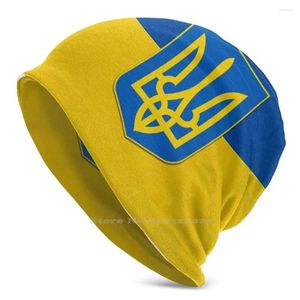 Beretten vlag van Oekraïne en jas armen patriottisch geschenk buitensporten dunne winddichte zachte mode beanie hoed Oekraïens