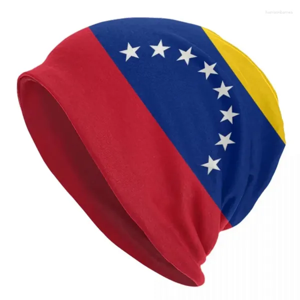 Bérets Drapeau du Venezuela Bonnet Cap Unisexe Hiver Chaud Bonnet Femme Tricot Chapeaux Mode Plein Air Skullies Bonnets Pour Hommes Femmes