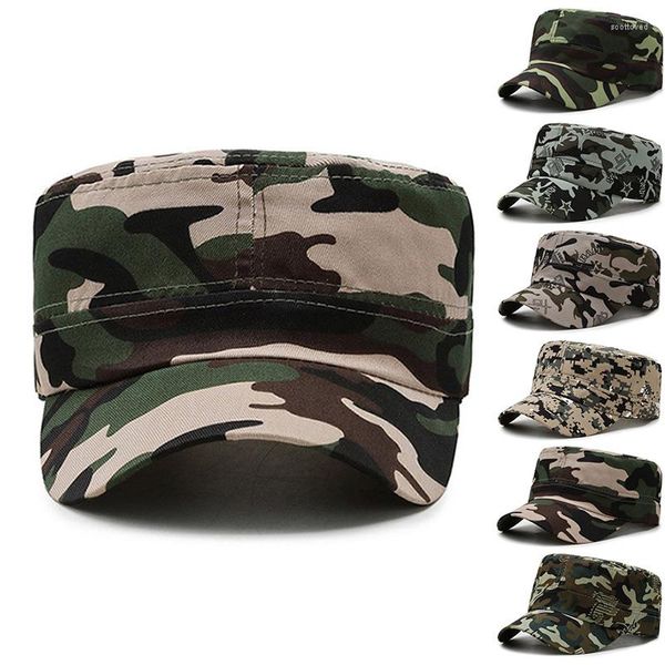 Boinas Flat-top Cap Army Hat Béisbol Pesca Camuflaje Militar Trendy Moda Mujeres Hombres Prop Outdooe Sunhat Travel Cover