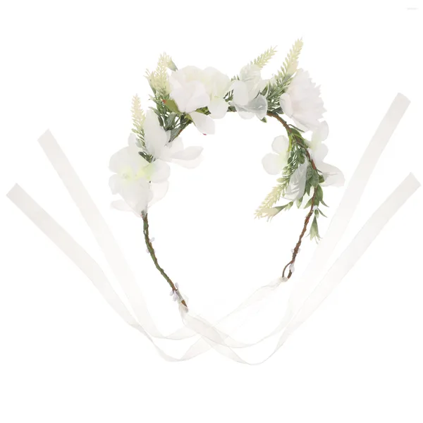 Berets Flower Crow Hair Cheppied Elegant Floral Wreath Wedding Wedding Bridal Po Prop
