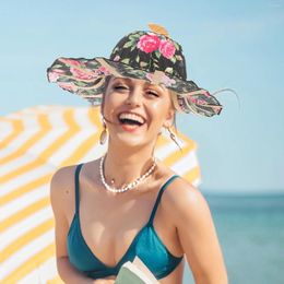 Bérets Chapeau de plage pliable Cadeau pour Noël Pliant Femmes Fournir des chapeaux de protection solaire Tissu de voyage Sunblock