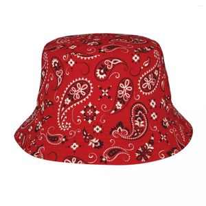 Bérets pliables mode rouge Bandana motif seau chapeau pour femmes hommes imprimer été voyage plage pêcheur casquette