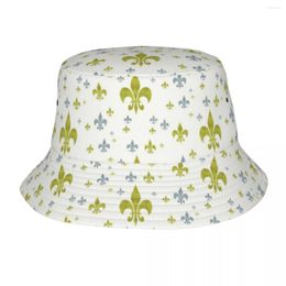 Bérets pliable Fleur-de-lis symbole seau chapeau unisexe fleur de lys Fleur De Lis été plage soleil pêcheur casquette