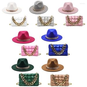 Bérets Folk Cowgirl Hats Party Fedora Hat et sac à main pour Bachelorette Wholesale