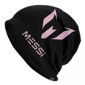Bérets Football Messis Pink Logo Automne Bonsieurs d'hiver Bonnets de foot