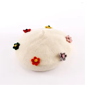 Bérets pour femmes pour enfants laine mignon beret chapeau flor