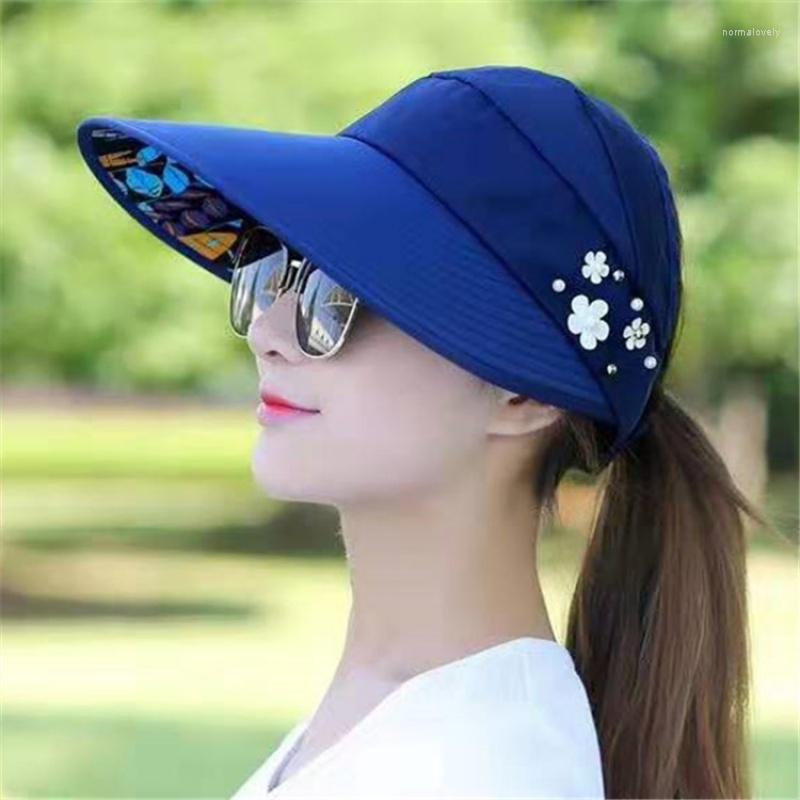 Beralar Yabancı Ticaret Üstsüz Şapka Kadınlar Yaz Çok yönlü Kore tarzı Moda Katlanabilir Gölge Netting Kırmızı Güneş Kapağı Yüz Büyük BR