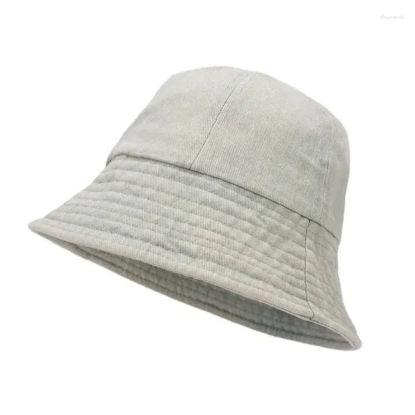 Bérets Four Seasons Coton Solid Bucket Hat Fisherman Outdoor Travel Travel Sun Cap pour femmes 07