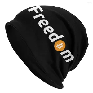 Berets Freedom Bonnet Hat Breien Hats Hip Hop Ski Skullies Beanies Crypto BTC Blockchain Volwassene Warm Thermal Elastic Cap