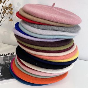 Beretten Franse vintage gewone baret hoeden warme wol lente winter beanie hoed vrouwen meisje straat cap mannen