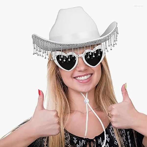 Bérets à franges, chapeau de Cowboy, Bandana, lunettes de soleil, ensemble de costumes pour femmes et hommes, déguisement de Festival Musical, accessoires de fête d'enterrement de vie de jeune fille