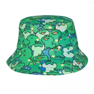 Bérets grenouille Anime seau chapeaux pour fille plage mignon Animal chapeau de soleil décontracté Protection UV vacances pêcheur casquette Bob