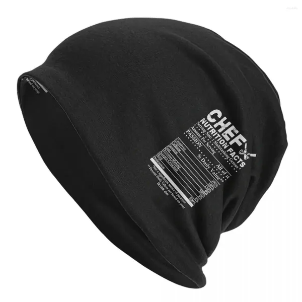 Boinas Divertido Cocinar Cráneo Cuchillo Chef Bonnet Sombrero Otoño Invierno Esquí Skullies Gorros Cocinero para hombres Mujeres Primavera Head Wrap Caps