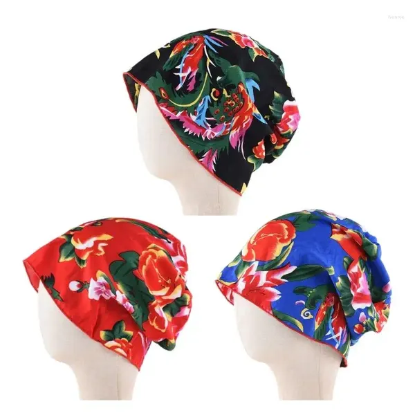 Berets Funny Floral Year Party Wear for Stage montre Northeast Headwear Skull Hat Hat Wrap Wrap.