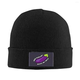 Beretten grappig voedsel porno aubergine joker bonnet hoed gebreide mannen vrouwen coole unisex winter warme schedels muts caps