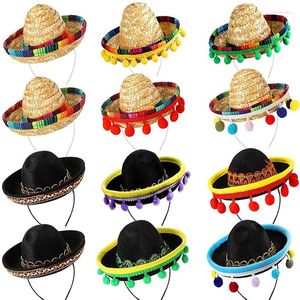 Bérets drôle mexicain mini chapeau sombrero avec bandeau de carnaval chapeaux accessoires