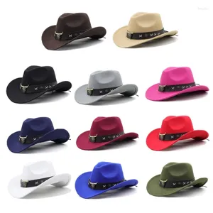 Berets Funny Party Hats Cowgirl Hat Leathers Band Ladies Cowboy pour femmes Fedora Western Vintage