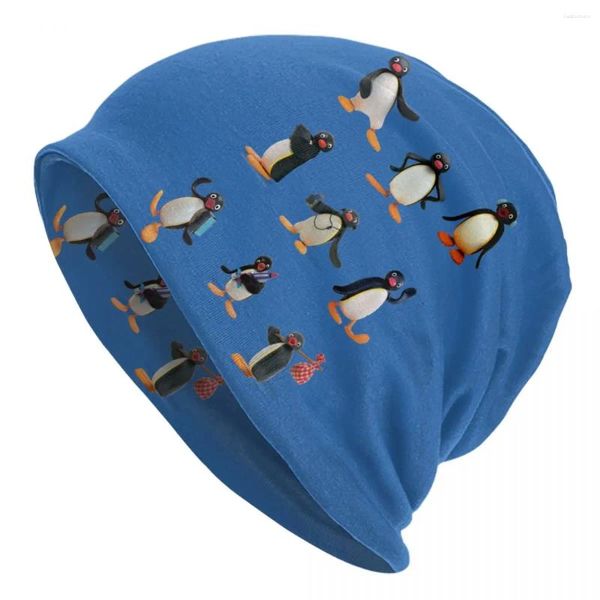 Boinas Pingüino divertido Pingu Mood Skullies Gorros Gorros Gorros Gorros de punto cálidos de invierno unisex Gorros de animales de la Antártida para adultos Gorro de esquí al aire libre