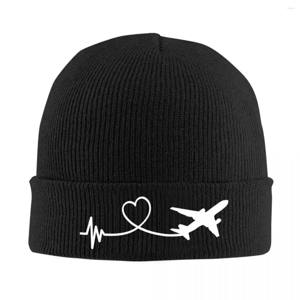 Boinas Estampado divertido Comer Dormir Viaje Avión Latido del corazón Broma Sombreros de punto Alta calidad Al aire libre Hombres Mujeres Gorros