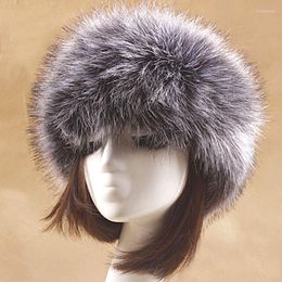 Bérets fourrure bandeau chapeau femmes épais chaud Faux russe Ushanka dames Skullies bonnets femme hiver chapeaux pour bandeau
