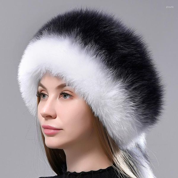 Boinas sombreros de piel para mujer, sombrero de bombardero cálido y esponjoso con 5 colas, gorro de nieve Real auténtico, gorros elegantes súper antifríos