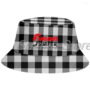 Berets Furious Jumper Logo Print Bucket Hats Women Men Men Fisherman Hat Unisex Zomer Outdoor Visserij Wandel Strand Zon