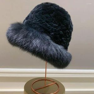 Bérets Chapeau de seau flou Fourrure synthétique Fluffy Faux Pêcheur Chaud Hiver Bonnet en peluche pour la maison par temps froid