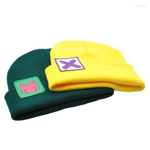 Bérets Jeu VALORANT Killjoy Cosplay Costume Chapeau Tricoté Hiver Chaud Jaune Vert Bonnet Hip Hop Cap Unisexe Prop Accessoires Cadeaux