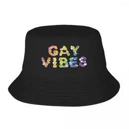 Berets Gay Vibes Just Words LGBTQ Set Bucket Hats panama chapeaux Bob Autumn Fisherman Summer Beach Unisexe Caps