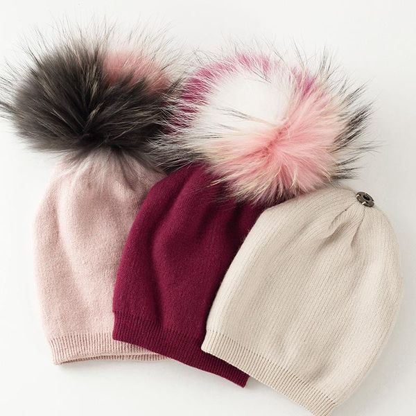 Bérets Geebro 6 mois-4 ans bébé coton Skullies bonnets avec véritable pompon chapeaux détachables enfant coloré doux élastique casquettes Bonnet