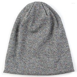 Boinas Geebro Mujeres Adulto Casual Punto Color Sólido Skullies Gorros Hombres Invierno Cálido Elástico Sombreros Unisex Moda Suave Otoño Tapas