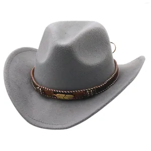 Berets Gentleman Lady Broadbrim Hat Retro Cowboys Panama Wool Caps For Dances Musicals Parties