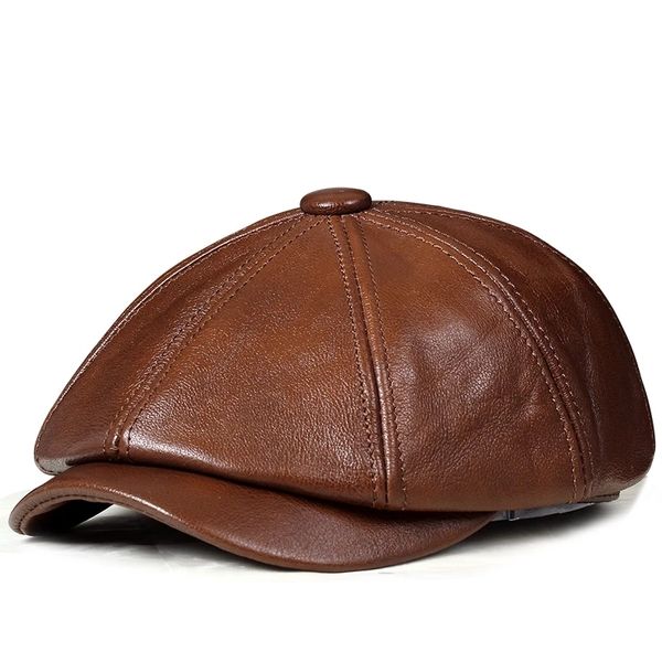 Bérets en cuir véritable chapeau casquette ceinture peau de vache béret chaud hiver coton hommes rembourrage marque casquette de chasse/chapeau rabat d'oreille 230922