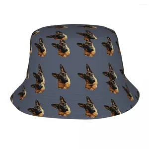 Baretten Duitse herder Head Tilt Bob Hoeden Zomer Strand Hoeden Merchandise Puppy Hond Visserspetten Voor Buiten Tienerhoed Opvouwbaar