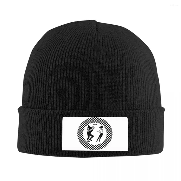 Boinas Chica Gorro de dibujos animados Sombrero Gorros de punto Hombres Mujeres Moda Unisex Adulto Ska Punk Invierno Gorros cálidos Gorra