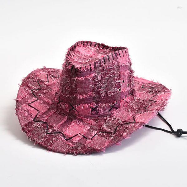 Boinas Chica Sombrero de vaquero occidental Estilo Y2k Vestido de fiesta Gorras Todo fósforo Sombreros de jazz para hombres y mujeres