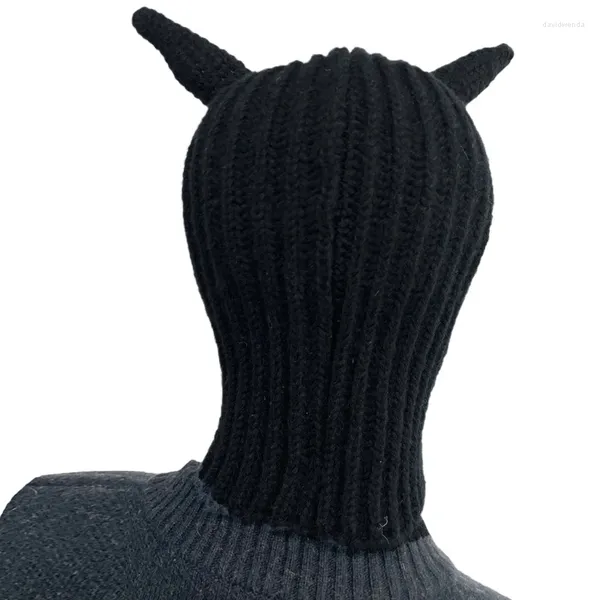 Bérets fille Y2K-thème chapeau de fête tricoté corne du diable épaissir bonnet pour Halloween