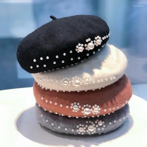 Berets Girls Hat Ladies Automne Luxury chaud Belle Cachemire Bons de bonbon Couleur en laine