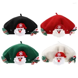 Berets Girls Woman Christmas Tme Artiste peintre chapeau adulable ajusté en laine française pour le camping Dropship shopping